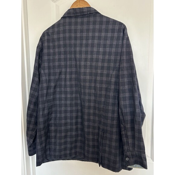 Faconnable Mens Shirt Jacket Extra Large 100% Wool Button Front Shacket Vintage - Picture 4 of 11